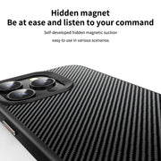 For iPhone 14 Pro Max MagSafe Kevlar Fiber Shockproof Phone Case(Black)