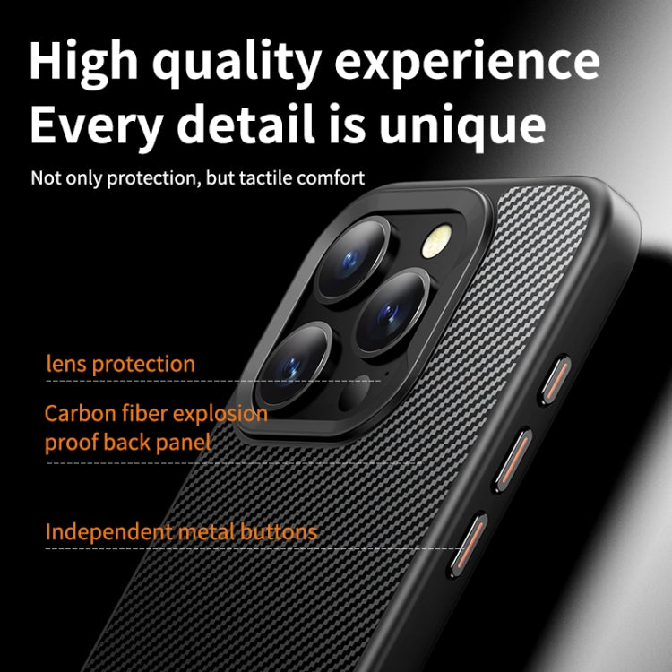For iPhone 14 Pro Max MagSafe Kevlar Fiber Shockproof Phone Case(Black)