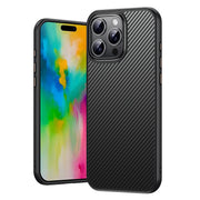 For iPhone 16 Pro Kevlar Fiber Shockproof MagSafe Phone Case(Black)