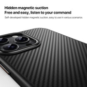 For iPhone 16 Pro Kevlar Fiber Shockproof MagSafe Phone Case(Black)