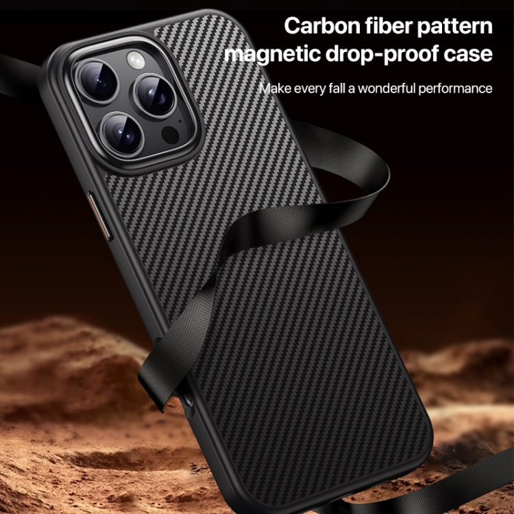 For iPhone 16 Pro Kevlar Fiber Shockproof MagSafe Phone Case(Black)