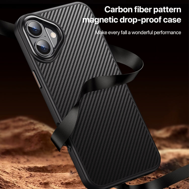For iPhone 16 Kevlar Fiber Shockproof MagSafe Phone Case(Black)