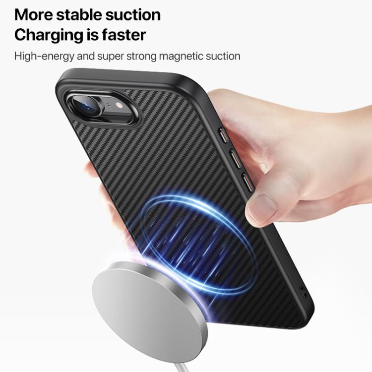 For iPhone 16e Kevlar Fiber Shockproof MagSafe Phone Case(Black) - free shipping - PMC TechLife - Order now!