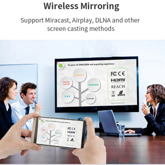 S90 DLP Android 9.0 2GB+32GB 4K Mini WiFi Smart Projector, Power Plug:EU Plug(Black)