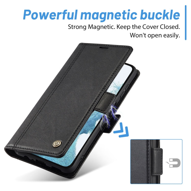 For Samsung Galaxy S24 LC.IMEEKE Skin-friendly Card Slots Leather Phone Case(Black)