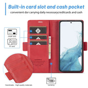 For Samsung Galaxy S24 LC.IMEEKE Skin-friendly Card Slots Leather Phone Case(Red)
