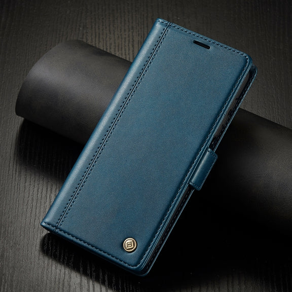 For Samsung Galaxy S24 LC.IMEEKE Skin-friendly Card Slots Leather Phone Case(Blue)