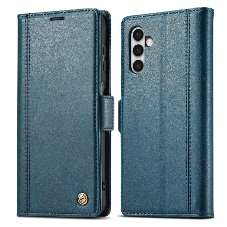 For Samsung Galaxy S24 LC.IMEEKE Skin-friendly Card Slots Leather Phone Case(Blue)
