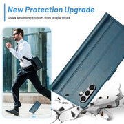 For Samsung Galaxy S24 LC.IMEEKE Skin-friendly Card Slots Leather Phone Case(Blue)