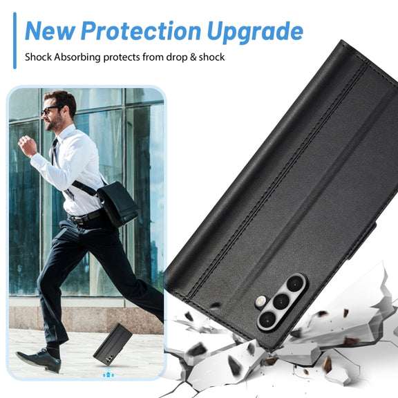 For Samsung Galaxy S24+ LC.IMEEKE Skin-friendly Card Slots Leather Phone Case(Black)
