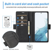 For Samsung Galaxy S24+ LC.IMEEKE Skin-friendly Card Slots Leather Phone Case(Black)