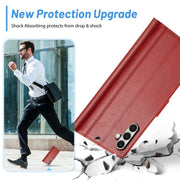 For Samsung Galaxy S24+ LC.IMEEKE Skin-friendly Card Slots Leather Phone Case(Red)