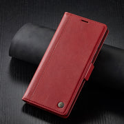For Samsung Galaxy S24 Ultra LC.IMEEKE Skin-friendly Card Slots Leather Phone Case(Red)
