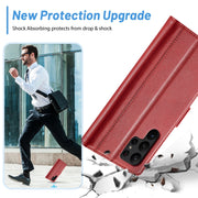 For Samsung Galaxy S24 Ultra LC.IMEEKE Skin-friendly Card Slots Leather Phone Case(Red)