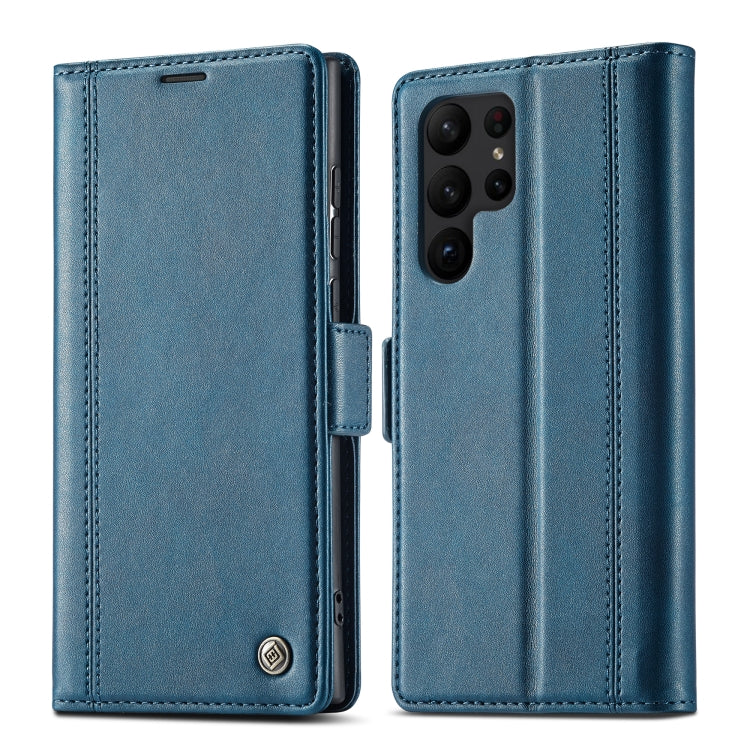 For Samsung Galaxy S24 Ultra LC.IMEEKE Skin-friendly Card Slots Leather Phone Case(Blue)