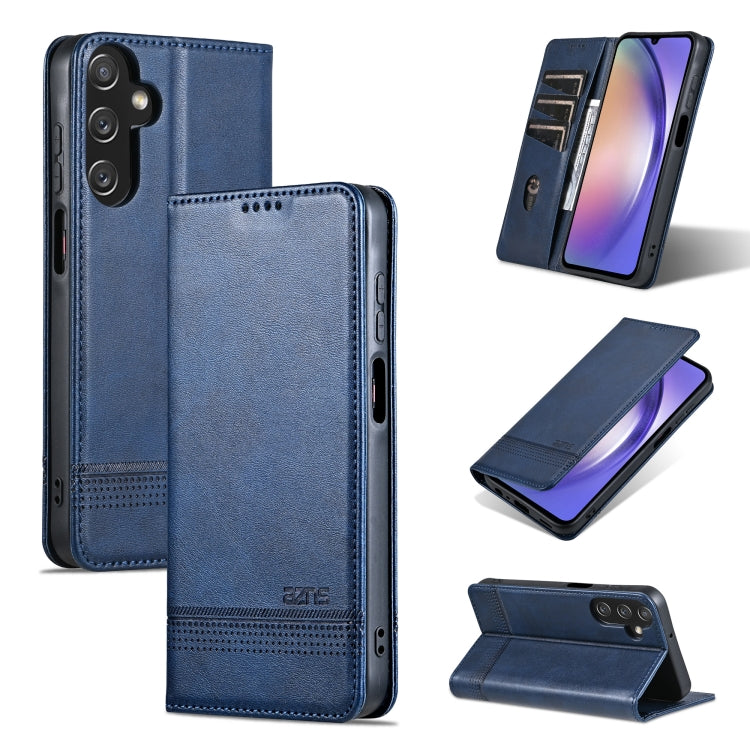 For Samsung Galaxy A25 5G AZNS Magnetic Calf Texture Flip Leather Phone Case(Dark Blue) - Galaxy Phone Cases by AZNS | Online Shopping South Africa | PMC TechLife | Buy Now Pay Later Mobicred