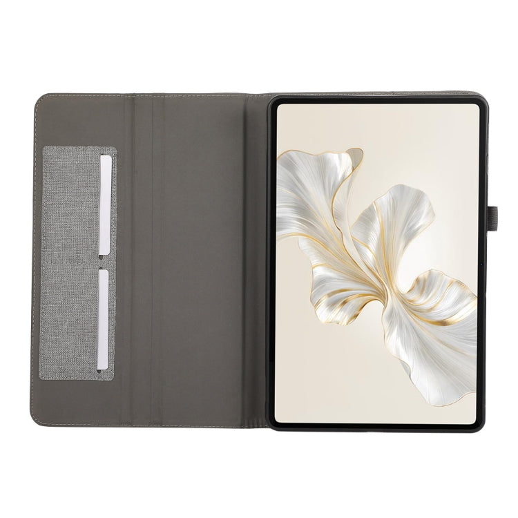 For Honor Pad 9 Fabric Texture Horizontal Flip Leather Tablet Case(Gray) - Honor by PMC TechLife | Online Shopping South Africa | PMC TechLife | Buy Now Pay Later Mobicred