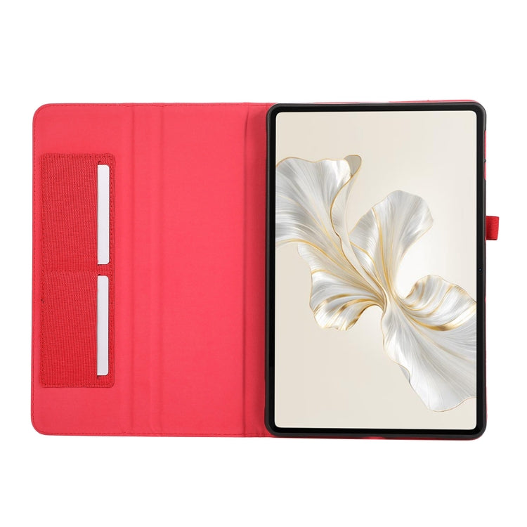 For Honor Pad 9 Fabric Texture Horizontal Flip Leather Tablet Case(Red)