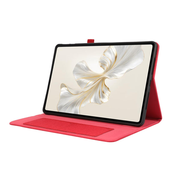 For Honor Pad 9 Fabric Texture Horizontal Flip Leather Tablet Case(Red)