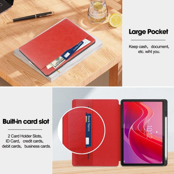 For Lenovo Tab M11/ Xiaoxin Pad 11 2024 Ultimate Pure Color Leather Smart Tablet Case(Red)