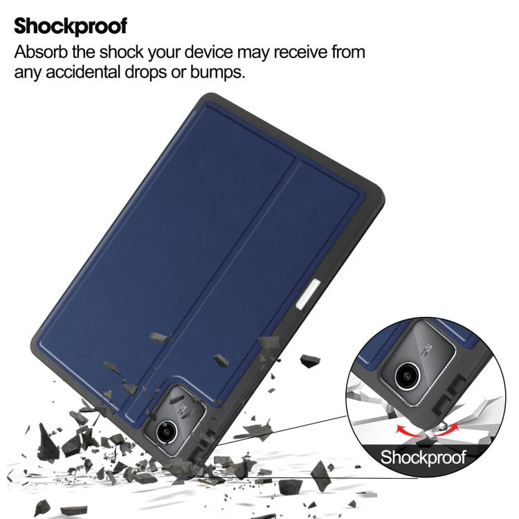 For Lenovo Tab M11/ Xiaoxin Pad 11 2024 Ultimate Pure Color Leather Smart Tablet Case(Dark Blue)