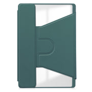 For Lenovo Tab M11/Xiaoxin Pad 11 2024 360 Rotation Transparent Smart Leather Case(Dark Green)