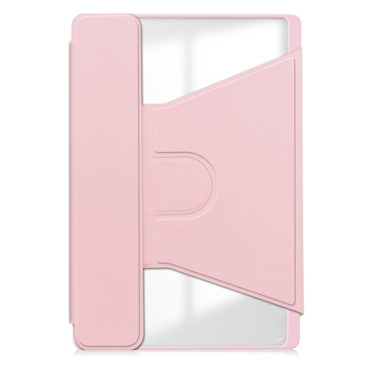 For Lenovo Tab M11/Xiaoxin Pad 11 2024 360 Rotation Transparent Smart Leather Case(Pink) - Lenovo by PMC Jewellery | Online Shopping South Africa | PMC Jewellery | Buy Now Pay Later Mobicred