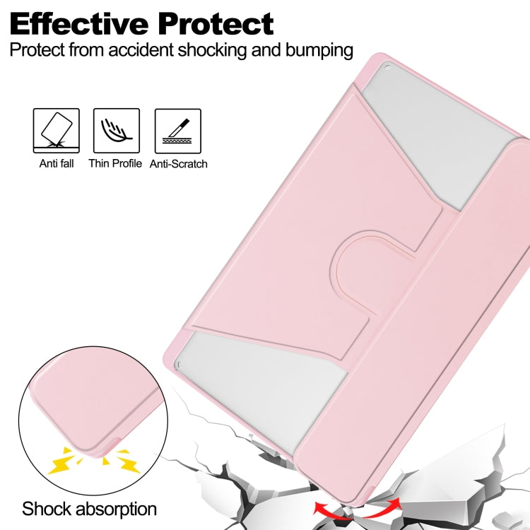 For Lenovo Tab M11/Xiaoxin Pad 11 2024 360 Rotation Transparent Smart Leather Case(Pink)