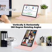 For Lenovo Tab M11/Xiaoxin Pad 11 2024 360 Rotation Transparent Smart Leather Case(Pink)