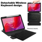 For Lenovo Tab M11/Xiaoxin Pad 11 2024 360 Rotation Transparent Smart Leather Case with Keyboard(Black)