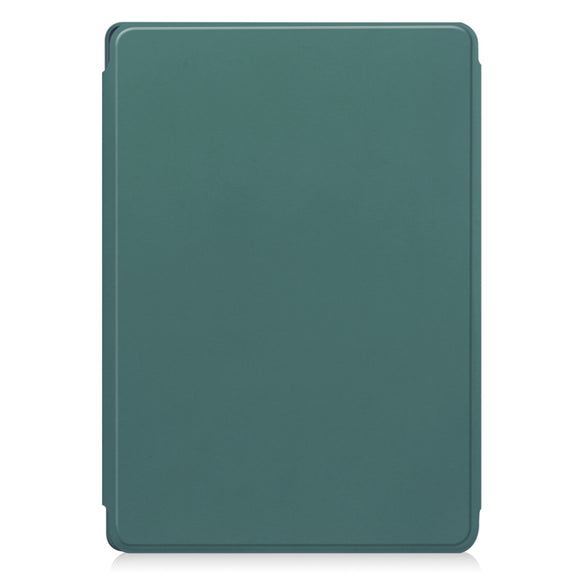 For Lenovo Tab M11/Xiaoxin Pad 11 2024 360 Rotation Transparent Smart Leather Case with Keyboard(Dark Green)