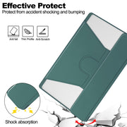 For Lenovo Tab M11/Xiaoxin Pad 11 2024 360 Rotation Transparent Smart Leather Case with Keyboard(Dark Green)