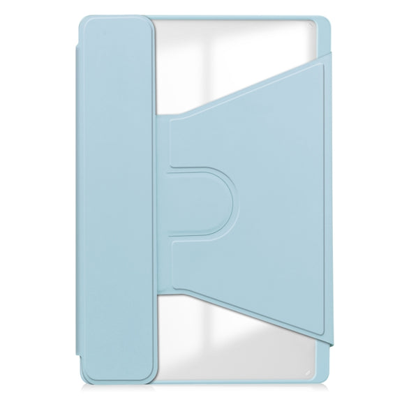 For Lenovo Tab M11/Xiaoxin Pad 11 2024 360 Rotation Transparent Smart Leather Case with Keyboard(Sky Blue)