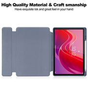 For Lenovo Tab M11/Xiaoxin Pad 11 2024 360 Rotation Transparent Smart Leather Case with Keyboard(Lavender)