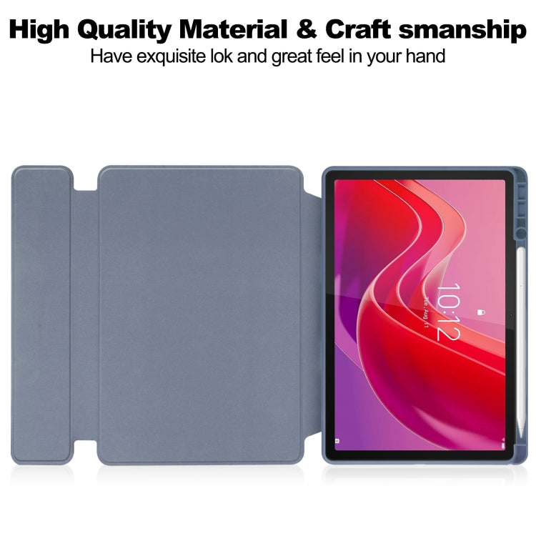 For Lenovo Tab M11/Xiaoxin Pad 11 2024 360 Rotation Transparent Smart Leather Case with Keyboard(Lavender)