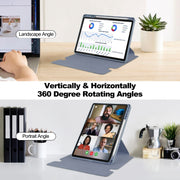 For Lenovo Tab M11/Xiaoxin Pad 11 2024 360 Rotation Transparent Smart Leather Case with Keyboard(Lavender)