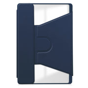 For Lenovo Tab M11/Xiaoxin Pad 11 2024 360 Rotation Transparent Smart Leather Case with Keyboard(Dark Blue)