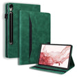 For Samsung Galaxy Tab S11 /  S10 /S9 Splicing Shockproof Smart Leather Tablet Case(Green) - free shipping - PMC Jewellery - Order now!