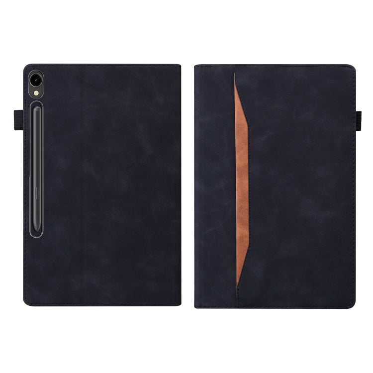 For Samsung Galaxy Tab S9 / S8 / S7 Splicing Shockproof Smart Leather Tablet Case(Black)
