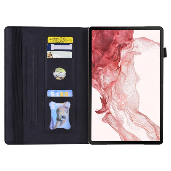 For Samsung Galaxy Tab S9 / S8 / S7 Splicing Shockproof Smart Leather Tablet Case(Black)