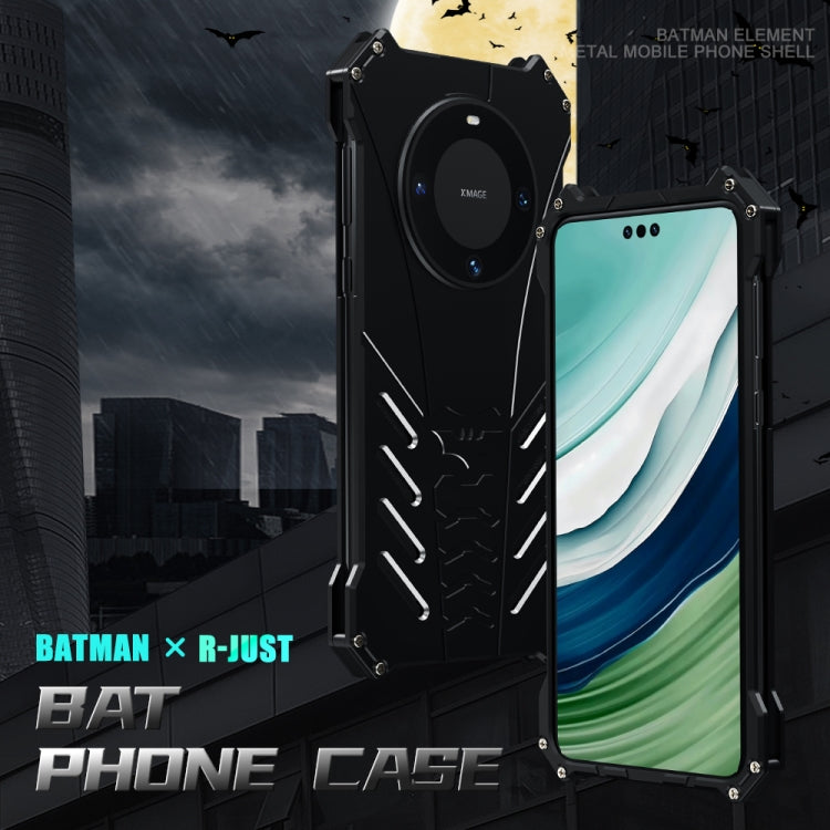 For Huawei Mate 60 Pro R-JUST Batman Metal Mobile Phone Protective Case(Black)