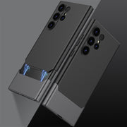 For Samsung Galaxy S24 Ultra 5G GKK Mortise-Tenon Connection Contrast Color Shockproof Phone Case(Black Silver)