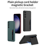 For Samsung Galaxy S24+ 5G GKK Ultra-thin Leather Card Slots Phone Case With Magnetic Holder(White)
