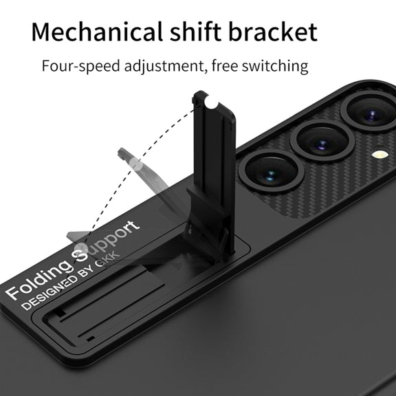 For Samsung Galaxy S24+ 5G GKK Ultra-thin Shockproof Phone Case with Holder(Black)