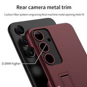 For Samsung Galaxy S24+ 5G GKK Ultra-thin Shockproof Phone Case with Holder(Black)