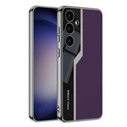 For Samsung Galaxy S24 5G GKK Plating TPU + Leather Supercar Full Coverage Phone Case(Purple)