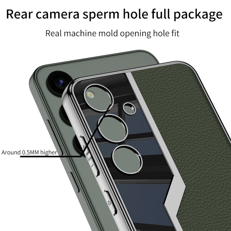 For Samsung Galaxy S24 5G GKK Plating TPU + Leather Supercar Full Coverage Phone Case(Green)