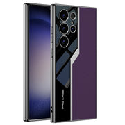 For Samsung Galaxy S24 Ultra 5G GKK Plating TPU + Leather Supercar Full Coverage Phone Case(Purple)
