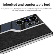 For Samsung Galaxy S24 Ultra 5G GKK Plating TPU + Leather Supercar Full Coverage Phone Case(Carbon Fiber)