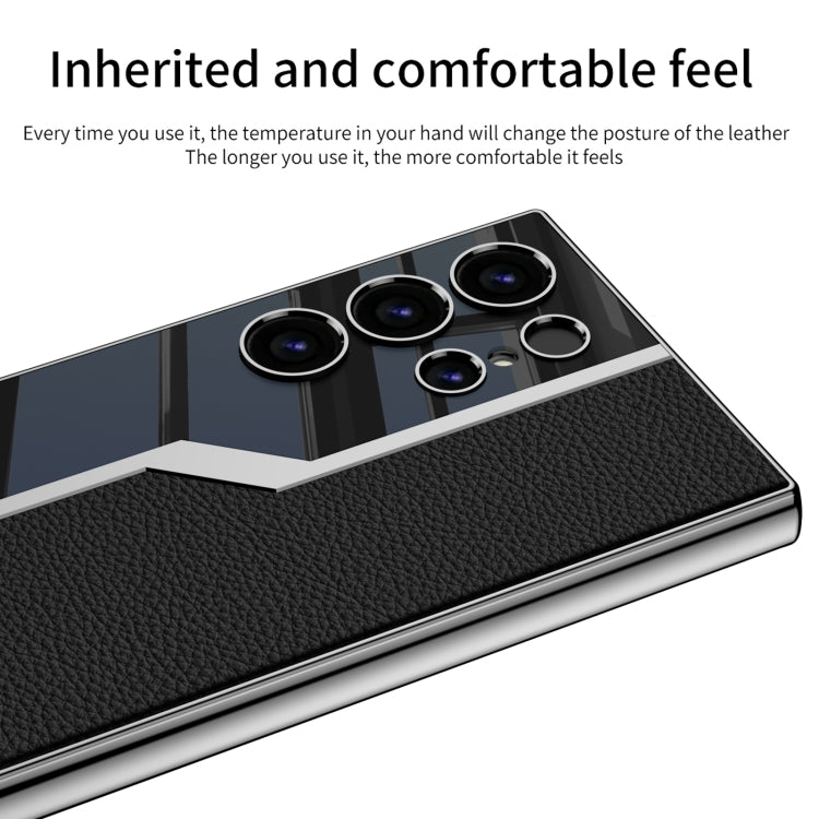 For Samsung Galaxy S24 Ultra 5G GKK Plating TPU + Leather Supercar Full Coverage Phone Case(Carbon Fiber)
